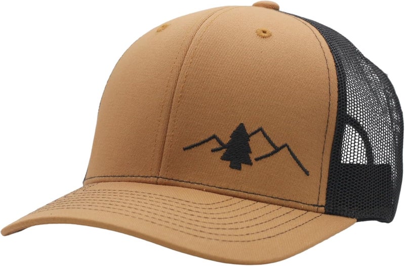 Lindo Trucker Hat [ Great Outdoors Design ] for Men and Women: Mid Profile Cap with Breathable Mesh Back and Adjustable Snap - Image 1
